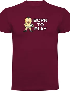 T-shirt à Manches Courtes Born To Play Football Dark Red M - Kruskis - FashionsVida