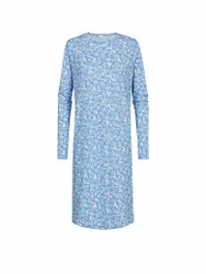 Nachthemd - Sleepshirt FLOWER MEADOW blue silk bleu clair 38
