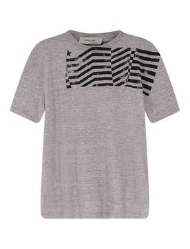 T-Shirt In Cotone Con Stampa Flag Frontale