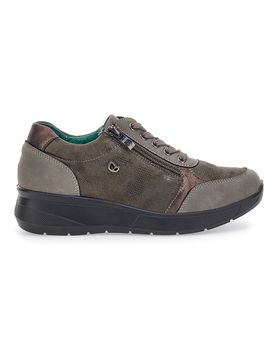 Scarpe Stringate Marroni con Dettagli in Color Bronzo e Soletta Estraibile J522501 38
