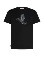 Maglietta funzionale da uomo Skiing Yeti 150 Merino con stampa nero S