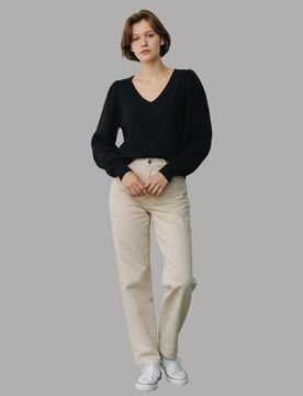 Maglione nero con pizzo New Limone 10338480