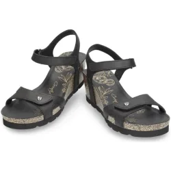 Sandalias de cuña de mujer en piel con forro de piel
