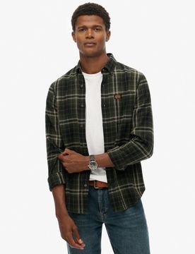 Superdry Herren Langärmliges Baumwoll-holzfällerhemd Green - Größe: L