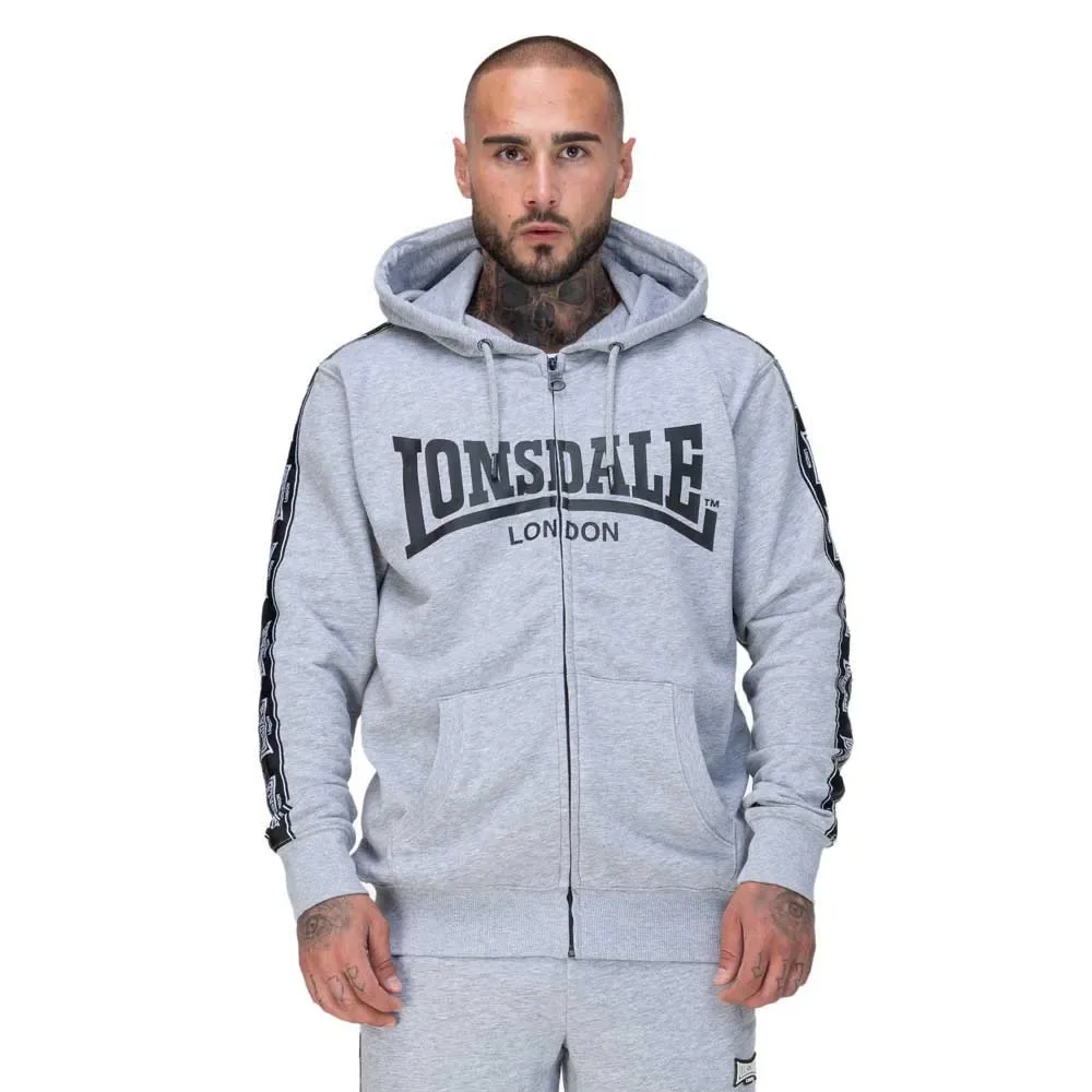 Sweat-shirt à Zip Bigton Marl Grey / Black / White S - Lonsdale - FashionsVida