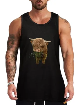 Baby highland cow Tank Top Gym Ready Tank Top Sleeveless Quick Dry Athletic Top - Aliexpress - FashionsVida