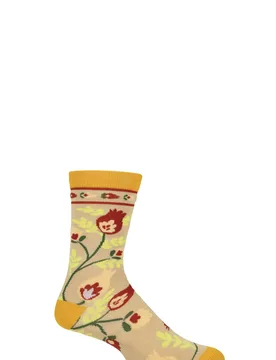 Pair Shared Earth Bamboo Climbing Flowers Socks Multi 3-7 - Multi Coloured - Size: 3-7 - SockShop - FashionsVida