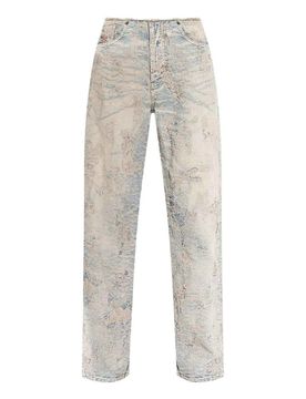 Jeans Effetto Lavato Con Strappi