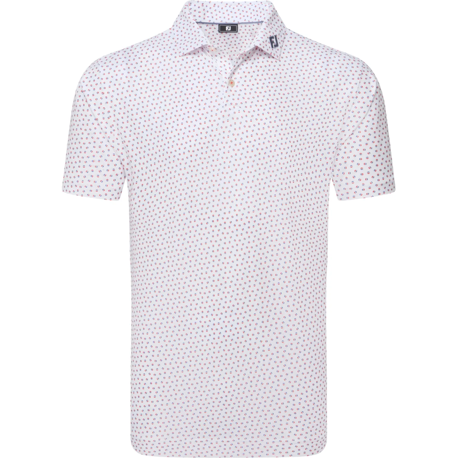 Polo Bounce Print Pique, weiss/rot m - FootJoy - FashionsVida