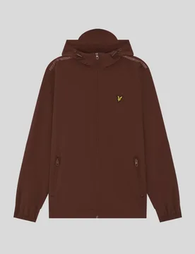 Men's Taped Water Resistant Hooded Jacket Dark Cherry Red - Lyle & Scott - FashionsVida