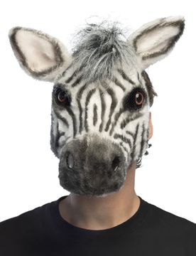 Tiermaske Plüsch Zebra Halbmaske für Erwachsene