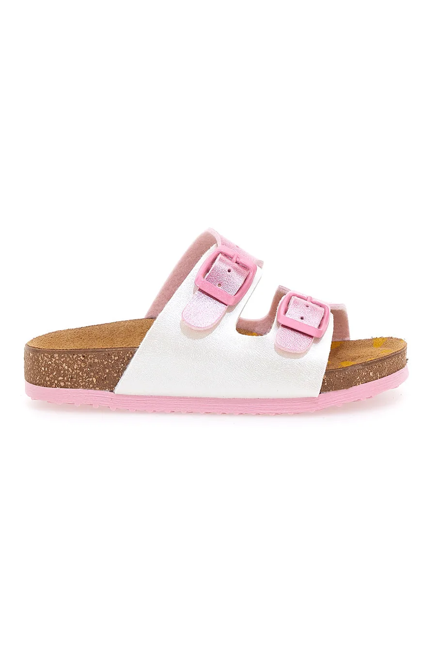 Ciabatte bianche con dettagli rosa 257A206SR 27 - PITTARELLO BIO - FashionsVida