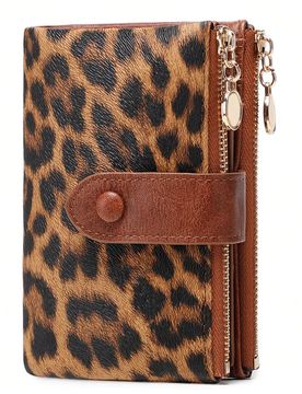 Billetera vintage con botón, estilo casual de negocios, múltiples ranuras para tarjetas, monedero, diseño plegable portátil, billetera corta, bill