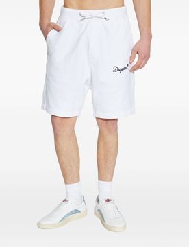 Short bianco uomo logo ricamato