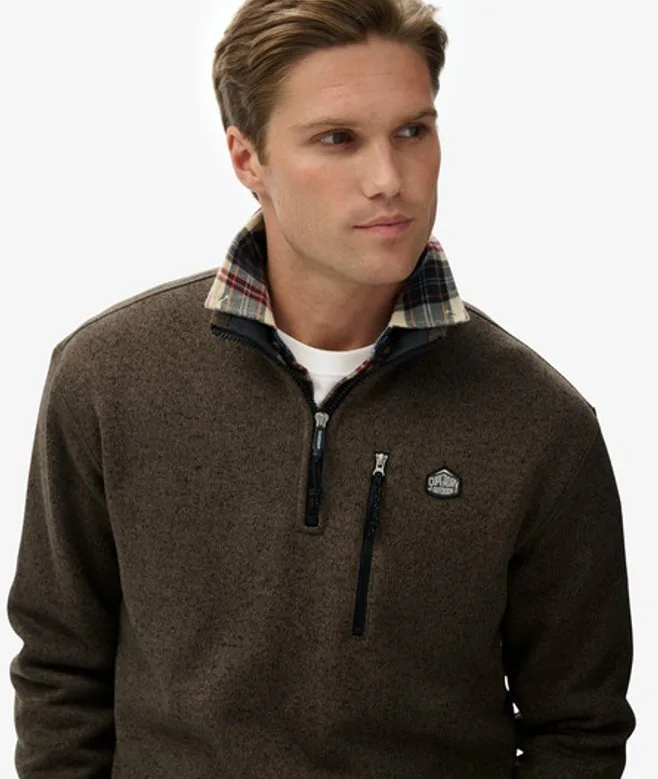 Superdry Herren Storm Fleecepullover mit Halblangem Reißverschluss Green - Größe: M - 74.99 - FashionsVida