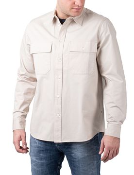 Avenir Stripe Flannes Shirt Light Sand M Herren