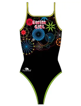 Thin Strap Swimsuit Black 5-6 Years Girls - TURBO - FashionsVida