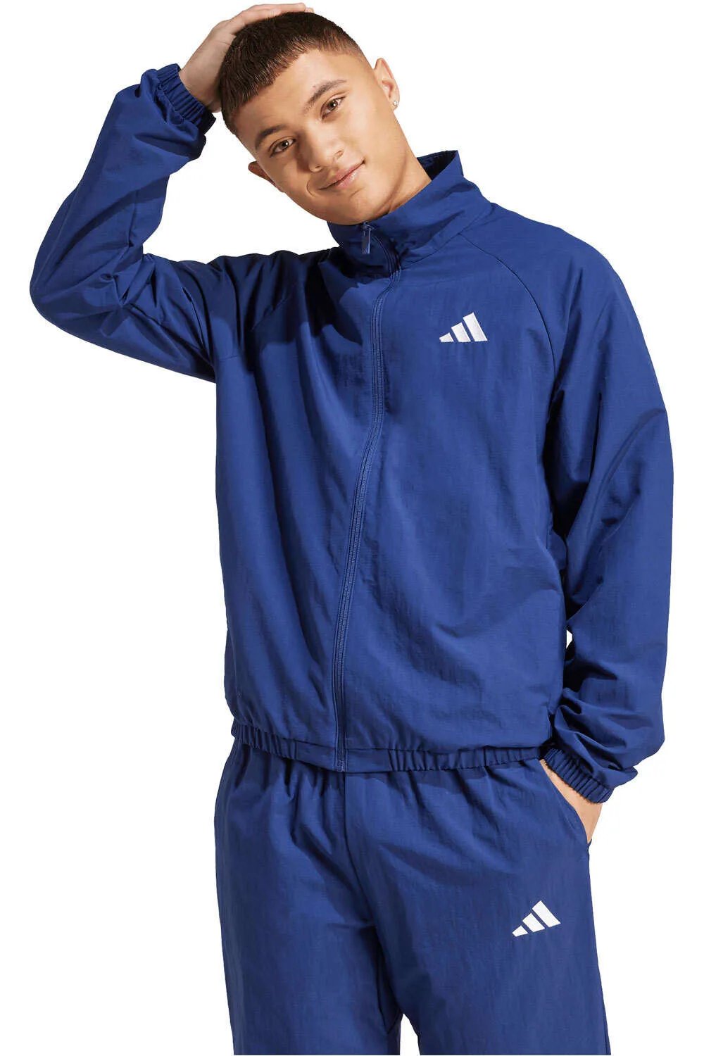 Essentials small logo windbreaker sudadera hombre Azul (XS) - Adidas - FashionsVida