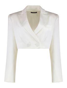 Parker Cropped Satin Crêpe Blazer