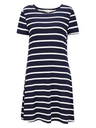 Apricot Stripe Jersey Swing Dress femae