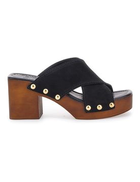 Zoccoli Neri in Pelle e con Tacco 5232 37