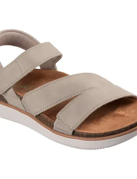 Lifted Comfort Polyurethane Womens Taupe Sandals Pu - Size Uk 5 - Skechers - FashionsVida