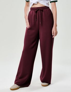 Pantaloni soft touch con aggiunta di viscosa - bordeaux
