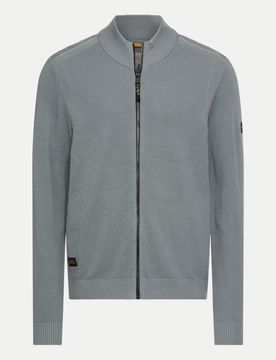 Strickjacke mit Stehkragen Grau L