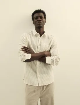 Sfera - Camisa lino rayas - Sfera - FashionsVida