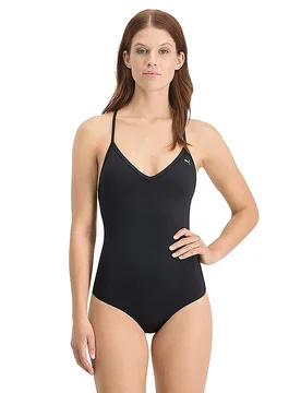 Bañador de mujer con cuello en V negro S - Puma - FashionsVida