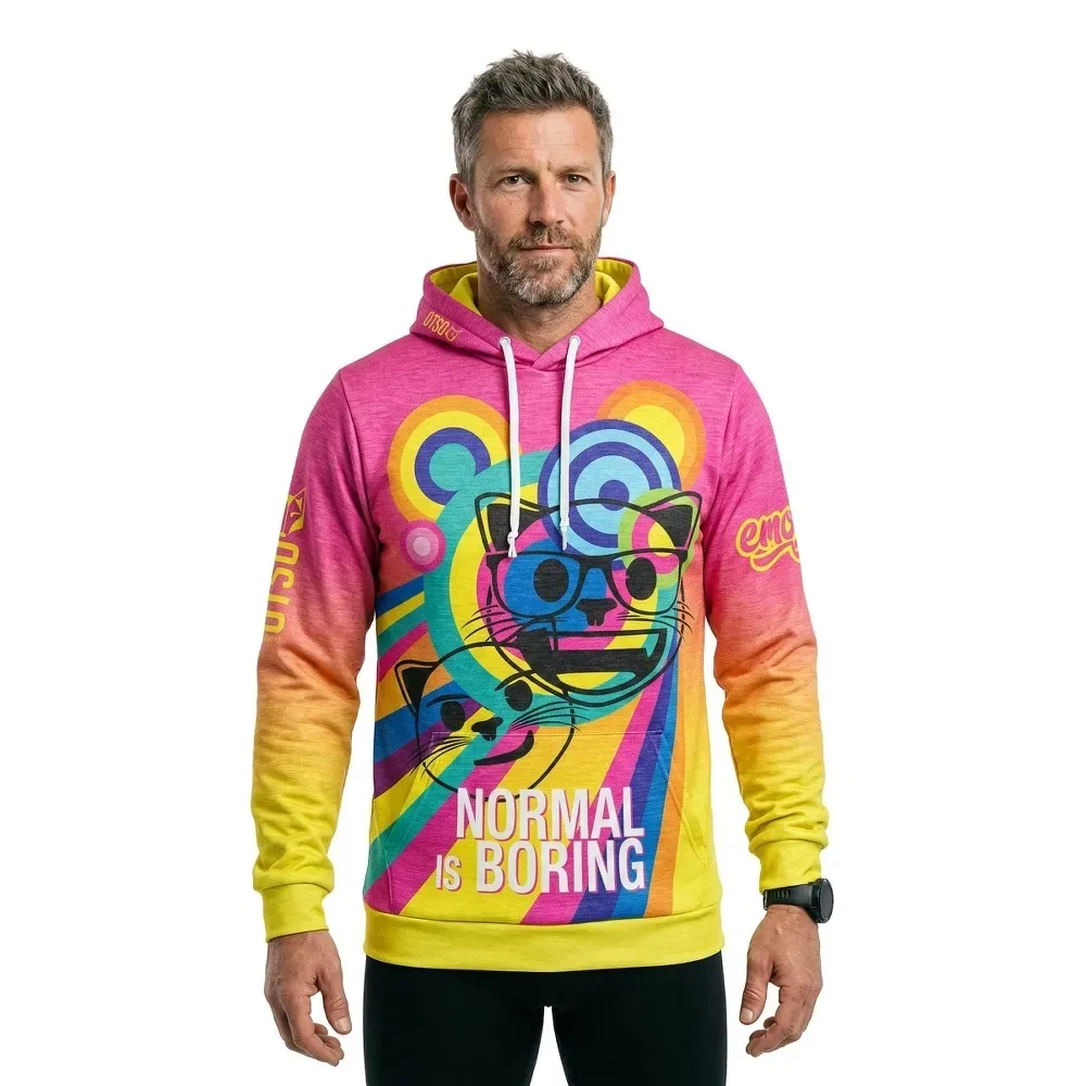 Felpa Con Cappuccio Emoji Normal Is Boring Multicolour XS - OTSO - FashionsVida