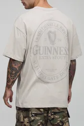 Herren Stone Oversized Guinness Lizenz-Print T-Shirt Größe Large