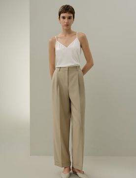 Pantaloni Lana Seta Donna Eleganti 52 Lavabili Traspiranti con Piega