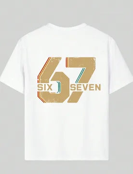 Camiseta con estampado numérico y de letras "Seis Siete" 67 para niño preadolescente, adecuada para calle, campus, eventos, uso diario, top de moda - Shein - FashionsVida