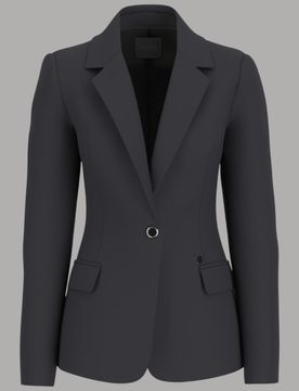 Giacca Blazer Nera Viscosa Regular Elegante 1 Bottone