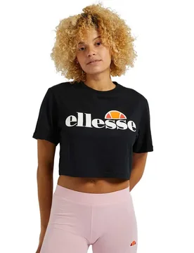 T-shirt à Manches Courtes Et Col En V Alberta Cropped Anthracite M - Ellesse - FashionsVida