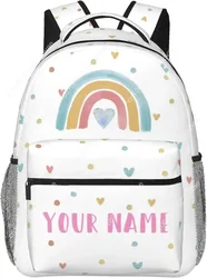Personalized Backpack for Custom Backpacks with Name for , Customized Rainbow School Bookbag for Back to School
