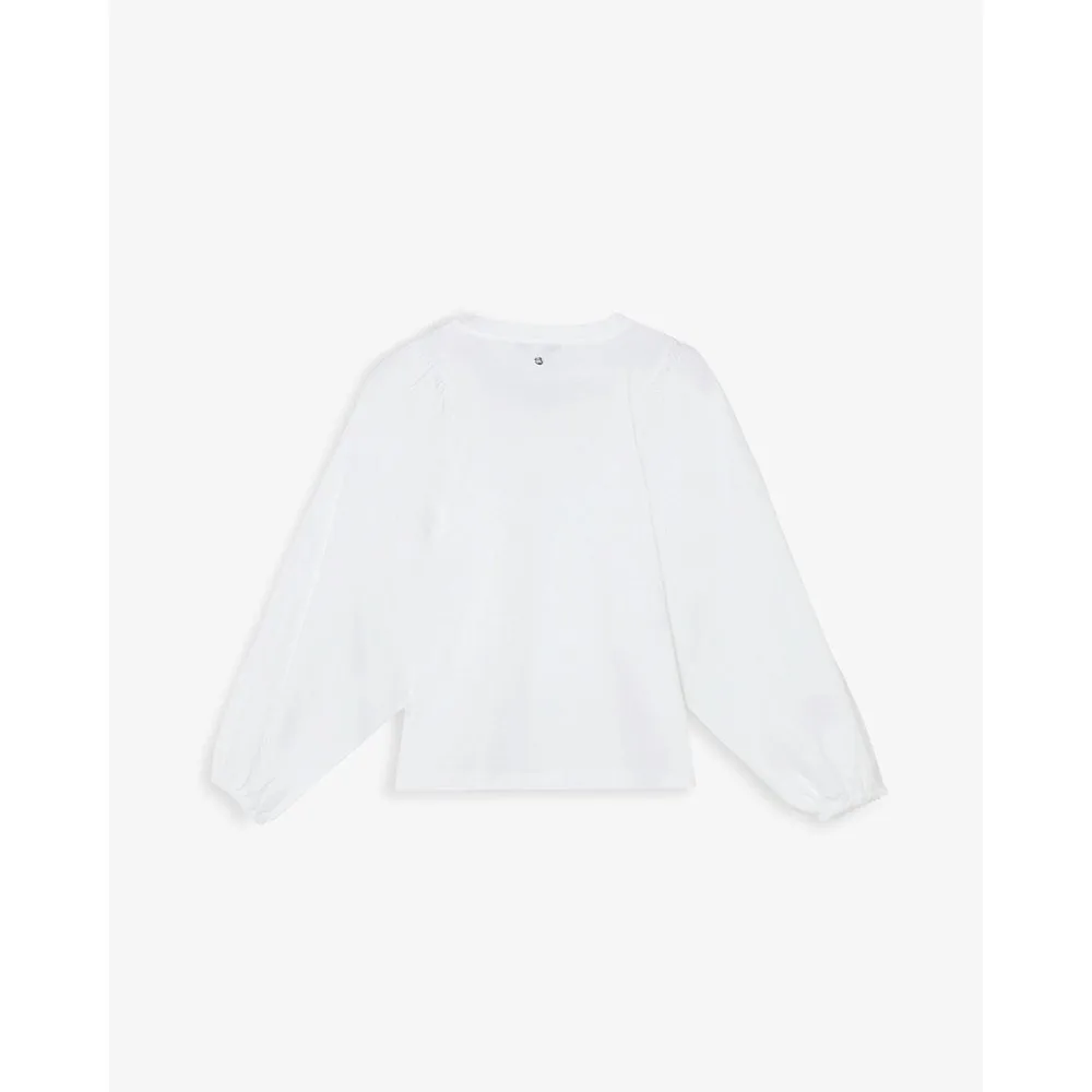 Camiseta de mujer con cuello redondo y mangas abullonadas - Scalpers - FashionsVida