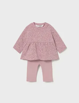 Completo rosa maculato in cotone stretch - Mayoral - FashionsVida
