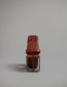 Cinturón de hombre trenzado avellana - Roberto Verino - FashionsVida
