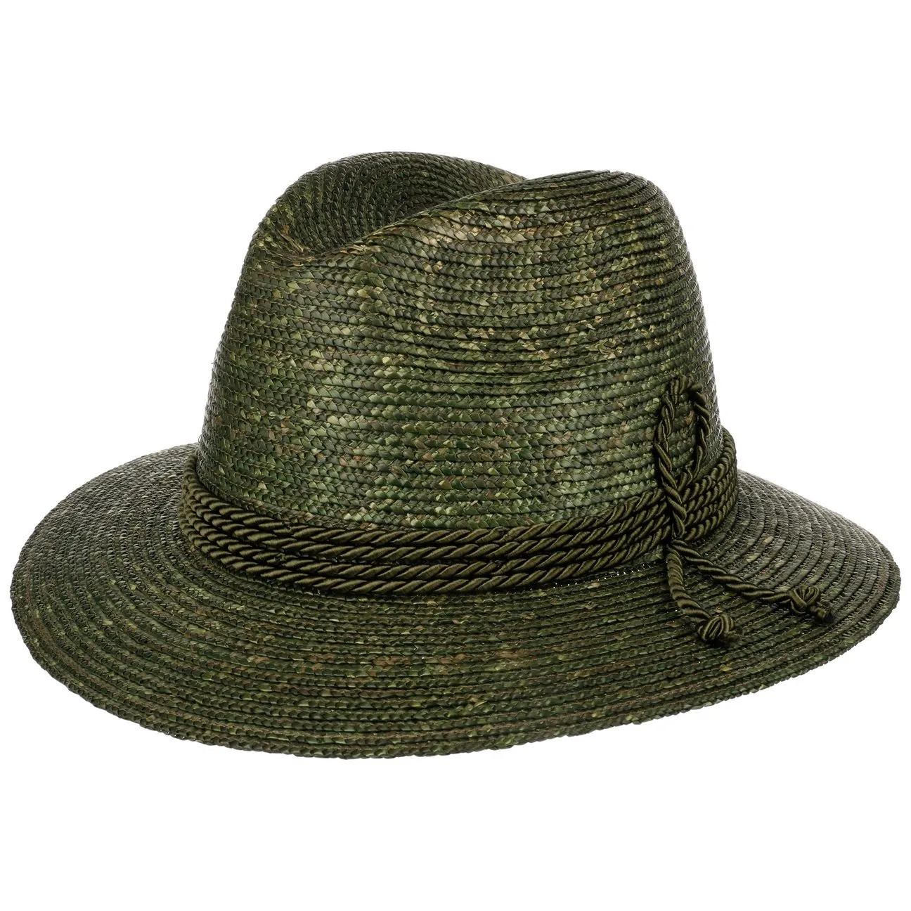Hinterstein Folkloristic Straw Hat - olive - Female - Size: M (56-57 cm) - Hatshopping.co.uk - FashionsVida