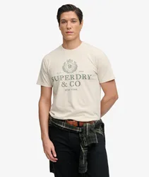 Superdry Herren 1954 Company T-shirt in Lockerer Passform Cream - Größe: XL