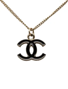 CC Brass Lacquered Pendant Necklace - Chanel - FashionsVida