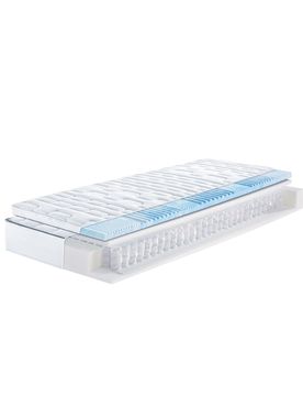 Zonen-Tonnentaschenfederkern-Matratze Megamax First Class Top T inkl. Gelart-Topper weiss
