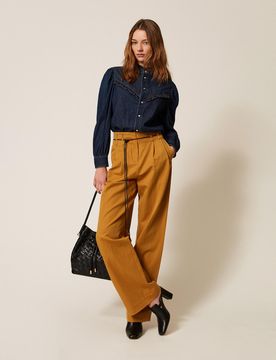 Twinset Pantalon ample en gabardine