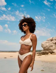 Riad Textured Wired V-Neck Bikini Top (B-F) Ecru female