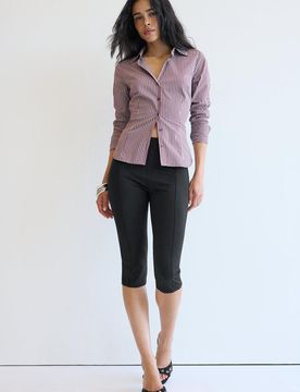Basic-Figurhemd mit Streifen Violett L