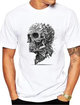Men's New Geometric Explosive Skull Design Short Sleeve T-Shirt Cool Printed Tops Hipster Tee - Aliexpress - FashionsVida