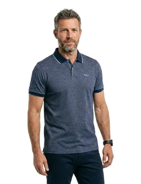 Polo à Manches Courtes 26fn121 Navy Marine Melange 2XL