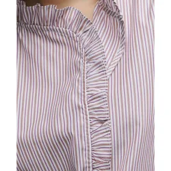 W11 - blusa de mujer popelín con volantes